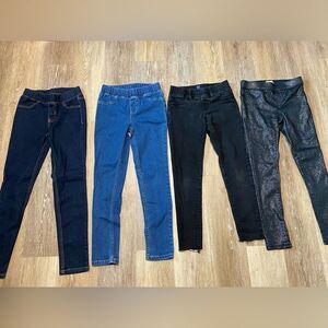 Girls Bundle of 4 Pull-On skinny jeans jegging school uniform pants 10